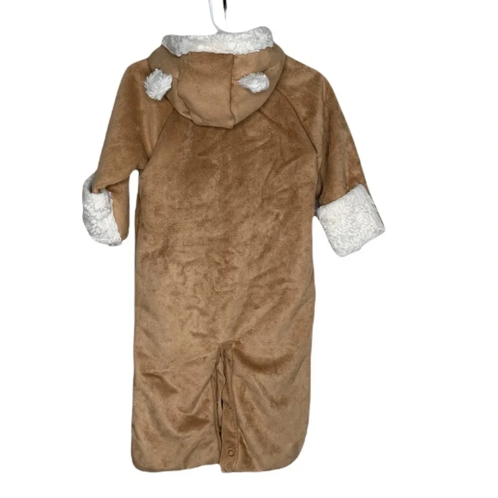 Baby Gap Bear Faux Suede Shearling 1 Piece Infant Snowsuit Bunting Brown 6-12